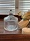 Decorative Ribbed Glass Storage Jar with Lid for Vanity and Kitchen Use